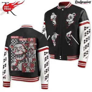 Freddy Horror Varsity Jacket Unisex, Slasher Game Inspired Streetwear, Scary Theme Bomber Coat, Fan Gift Idea