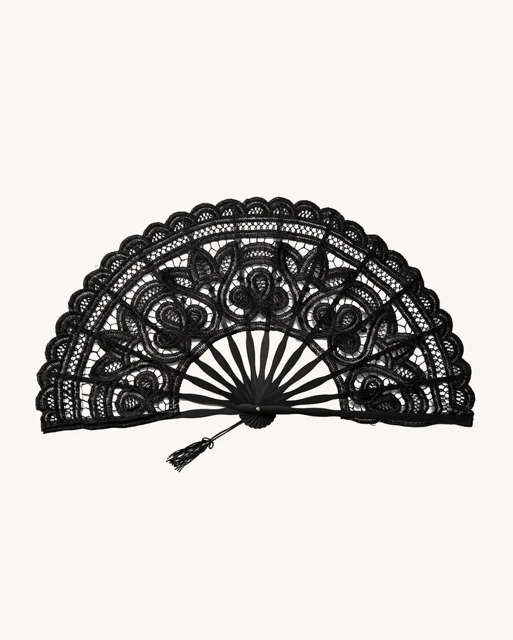 Midnight Drama Lace Hand Fan