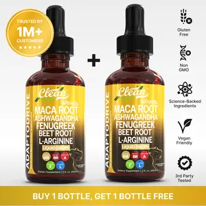 Clean Nutra BOGO | Organic Maca Root, Ashwagandha, Fenugreek, Beet Root and L-Arginine Liquid Multivitamin for Women and Men Liquid Drops – Adapto Drive