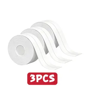 3PCS--Caulk Tape - Updated Enhanced Adhesive, Caulk Tapes Waterproof Self Adhesive, Traditional Caulking Sealant Replacement, Caulking Strips for Toilet, Bathroom, Sink, Bathtub, Floor Wall Edge Protector