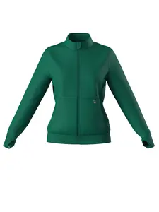 Women's Stand Collar Zipper Medical Jacket, Slim Fit Pocket Design, Thumb Loop, Spring Fall Lightweight Commuter Cardigan, Healthcare Staff Uniform