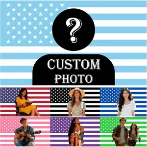 cxfwellCustom Light Blue American Flag-Personalized With Your Photo Logo Text-Customizable Room Dorm Wall Decoration Customized Outdoor Flag