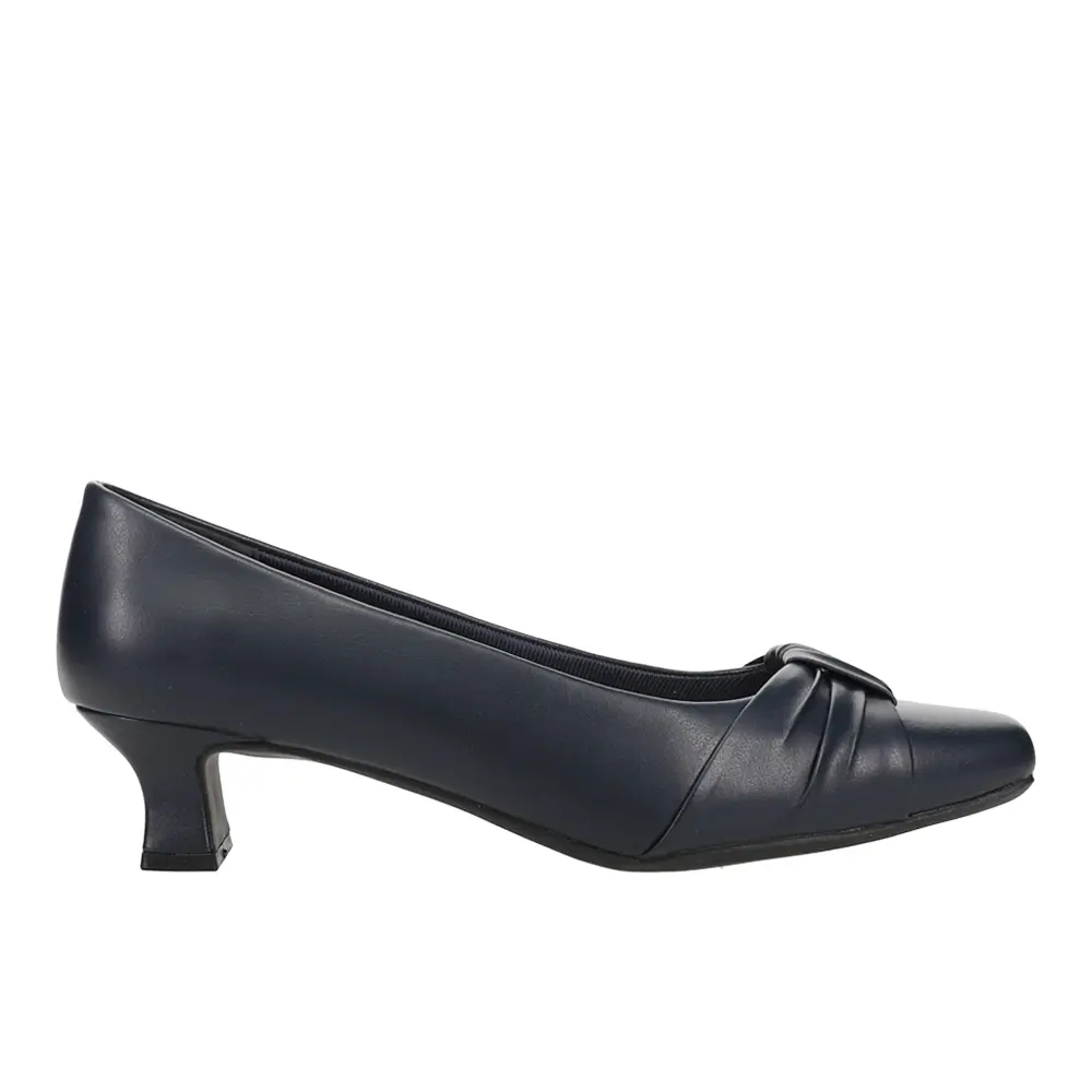Easy Street Womens Waive Square Toe Kitten Pumps Dress Casual Low Heel 1-2" - Blue