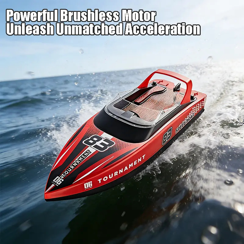 Dual Motor High-Speed Remote Control Water Hovercraft - 20KM/H Cells-Powered RC Boat, White/Red/Blue Easy-to-Operate Halloween Electric Toy for Kids, Remote Control Fun Thrills Birthday Gift