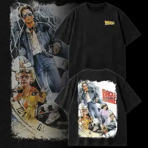 Back to the Future Graphic T-Shirt Vintage Movie Poster Tee & Hoodie, Marty McFly Doc Brown DeLorean Time Travel Shirt, 80s Retro Sci-Fi Film Streetwear, Classic Cinema Aesthetic Oversized Washed Unisex Cotton Tee, Gift for Movie Fans