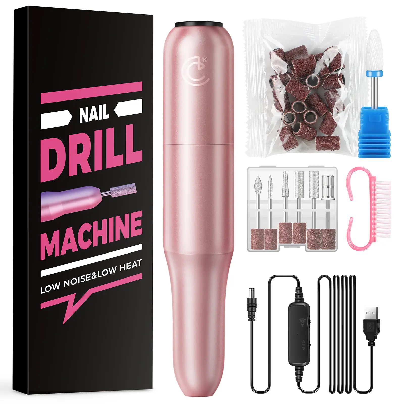 COSCELIA Electric Nail Drill: A Professional 20,000 RPM Adjustable Speed Electric Nail File for Gel and Acrylic Nails, Suitable for Manicure and Pedicure Applications