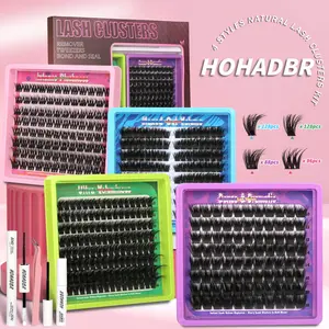 4 Styles  Ultra/Mega/ Dramatic/Volume/ Lash Clusters Kit, WaterProof Lashes Eyelash Clusters Extensions with  for Beginners and Proficient, DIY at Home Easily，Extension Soft comfortable Easy Apply Natural Look for Makeup gift Lash Clusters
