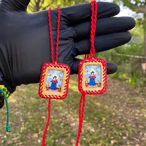 Religious scapular for small children made of leather