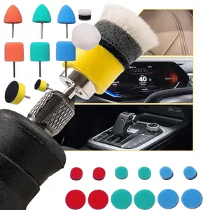 22 Pcs Mini Buffing Polishing Pads Kit,Car Details Mini Polisher Foam Pads for Drill Rotary Tool Buffer Tight Area Detailing Paint Polish Waxing & Glaze,Interior Headlight Door Handles