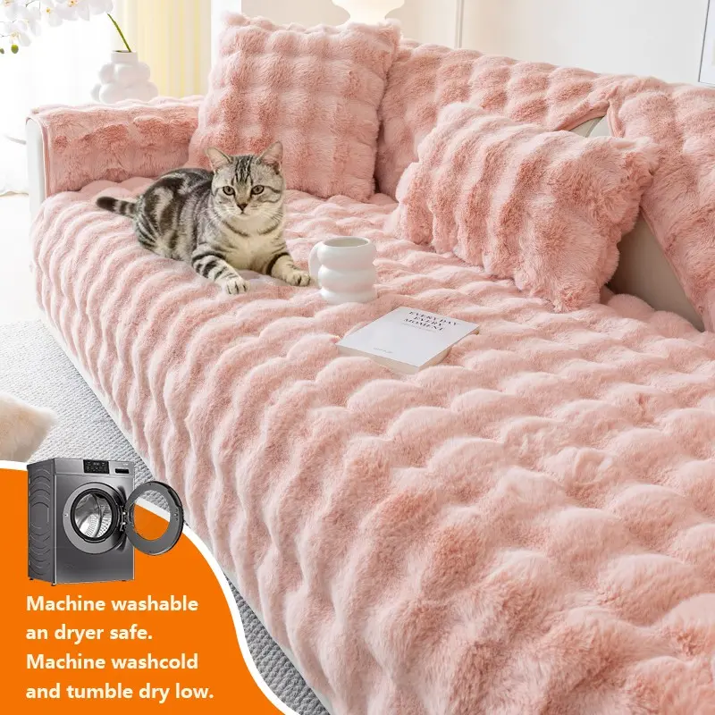 1pc Plush Sofa Cover, Couch Slipcover, Pet Friendly Non-Slip Decor, Polyester Material, Fits 1234 Imperial Chairs, Luxury Multi-Function, Washable Sofa Slipcover, Slipcovers For Couches And Sofas