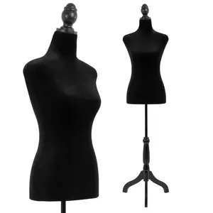 Female Mannequin Dress Form - High-Quality Foam & Flannel Cover, Adjustable 50-63 in Wooden Tripod Stand, for Sewing, Clothing Store Display, Home Decoration