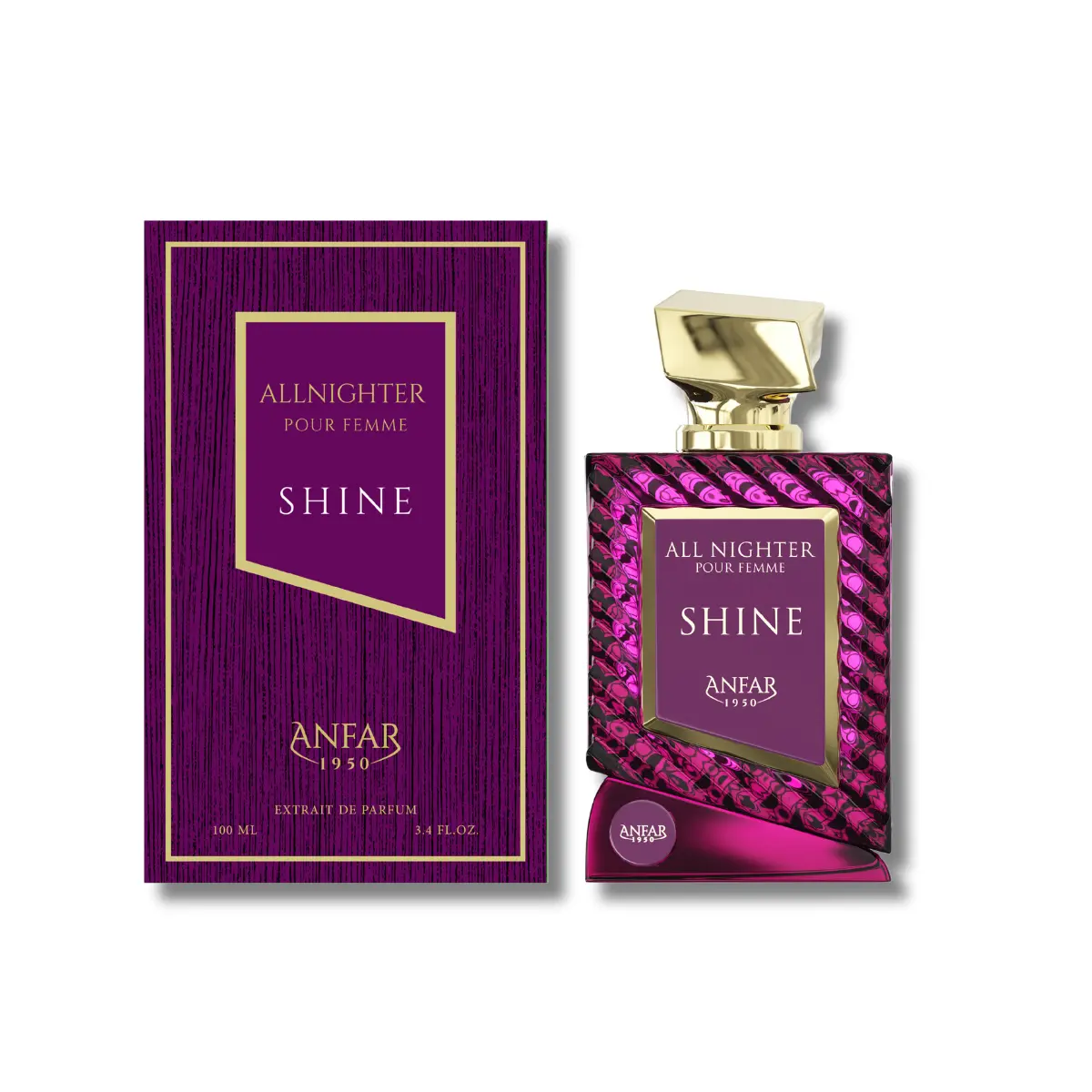 Anfar Shine Allnighter Eau de Parfum for Women, Long-Lasting Floral Oriental Scent with Vanilla, Caramel & Amber Notes, 3.4 fl oz, Elegant Alluring Fragrance, Fragrances, Vanilla Scents, Women's Fragrance