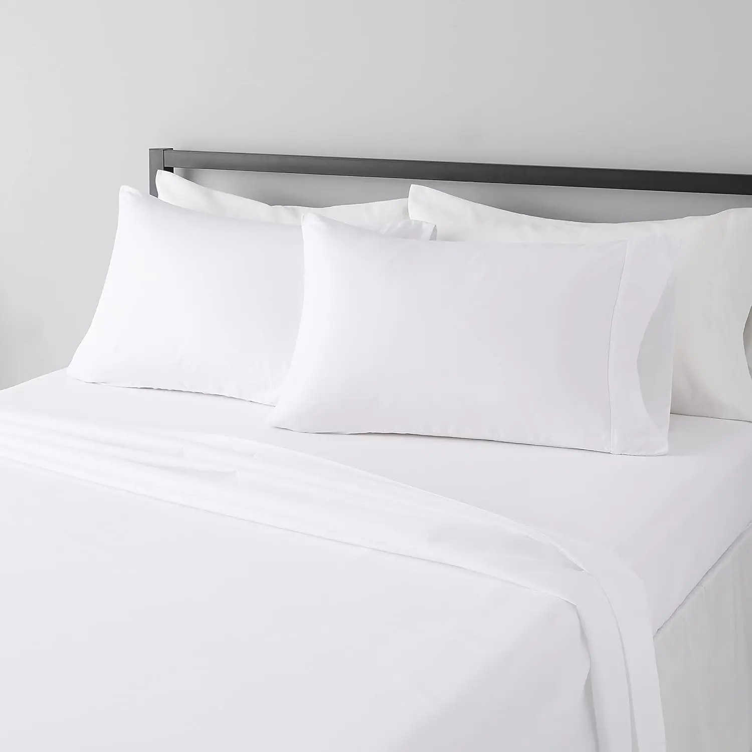 100% Polyester King Size Brushed Microfiber Sheets Set - 4-Piece (4-Sheet Pack), 14-in Deep Pockets, Classic White, Elegant Style, Wrinkle-Resistant, Durable, Breathable Softness, All-Season Use, Brushed Texture, High Standards, Machine Washable