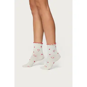 Contrast Frilly Socks