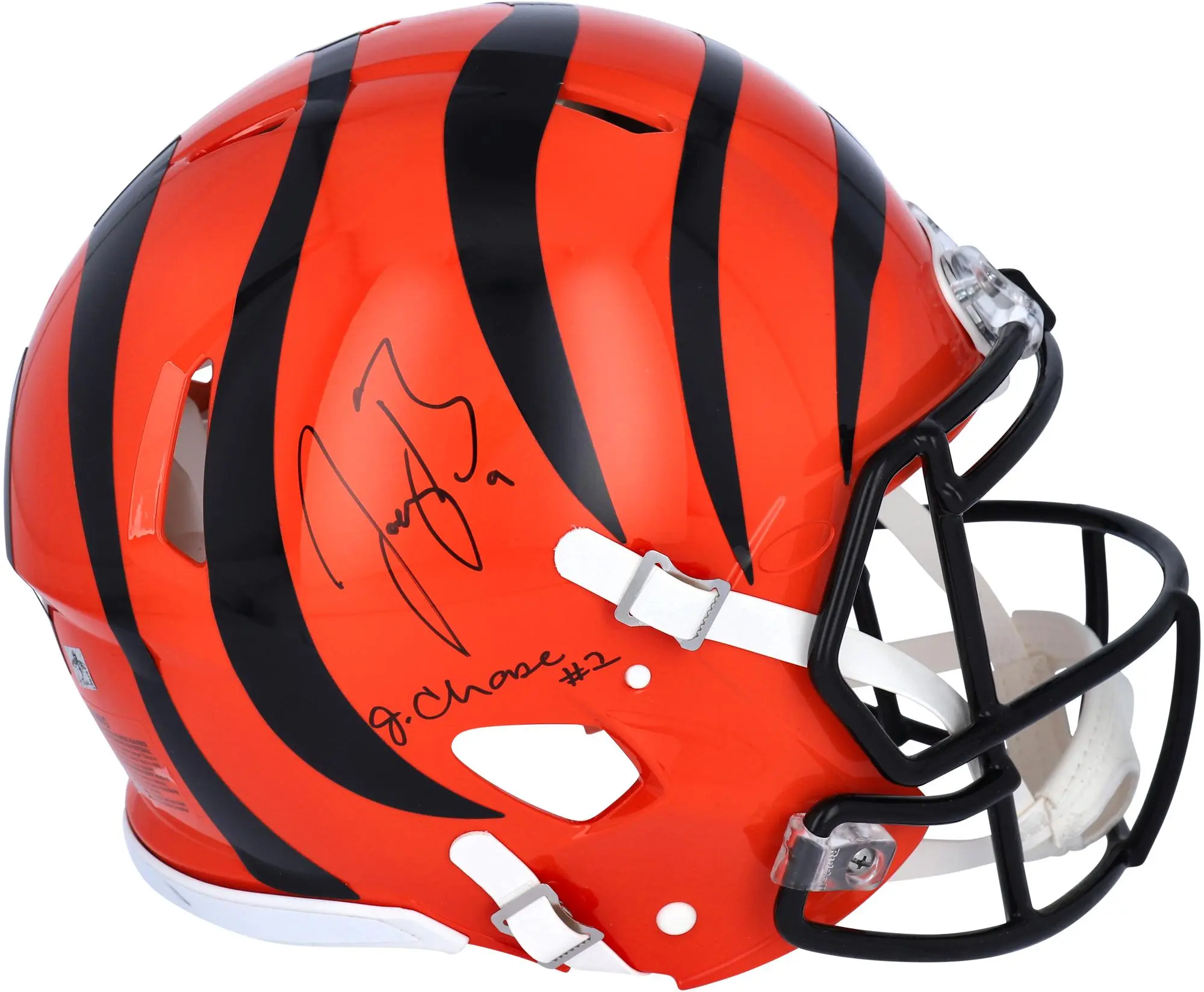 Joe Burrow & Ja'Marr Chase Cincinnati Bengals Autographed Riddell Speed Authentic Helmet - Fanatics Authentic Certified