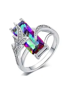 1 PC Luxury Cubic Zirconia Ring Elegant Engagement Ring For Women For Wedding Engagement Party Jewelry Valentine's Day Gift