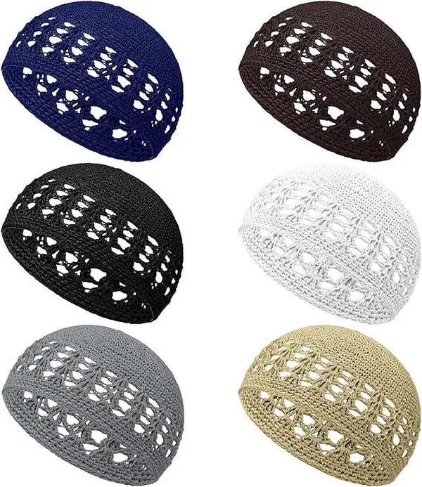 6 PCS knitted hat crochet brimless hat skull hat solid color knitted hat elastic knitted crochet hat suitable for men, women and teenagers sohochic