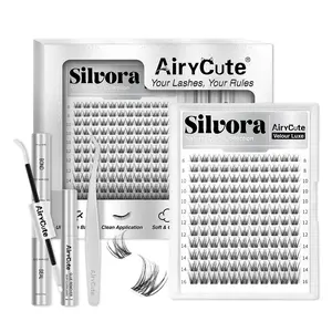 Silvora | Natural Collection Upgrade Lashes Ultra-Dense Waterproof Long-Lasting for Venus Natural Daily Beginner-Friendly DIY Lashes Trendy Must-Have Clusters