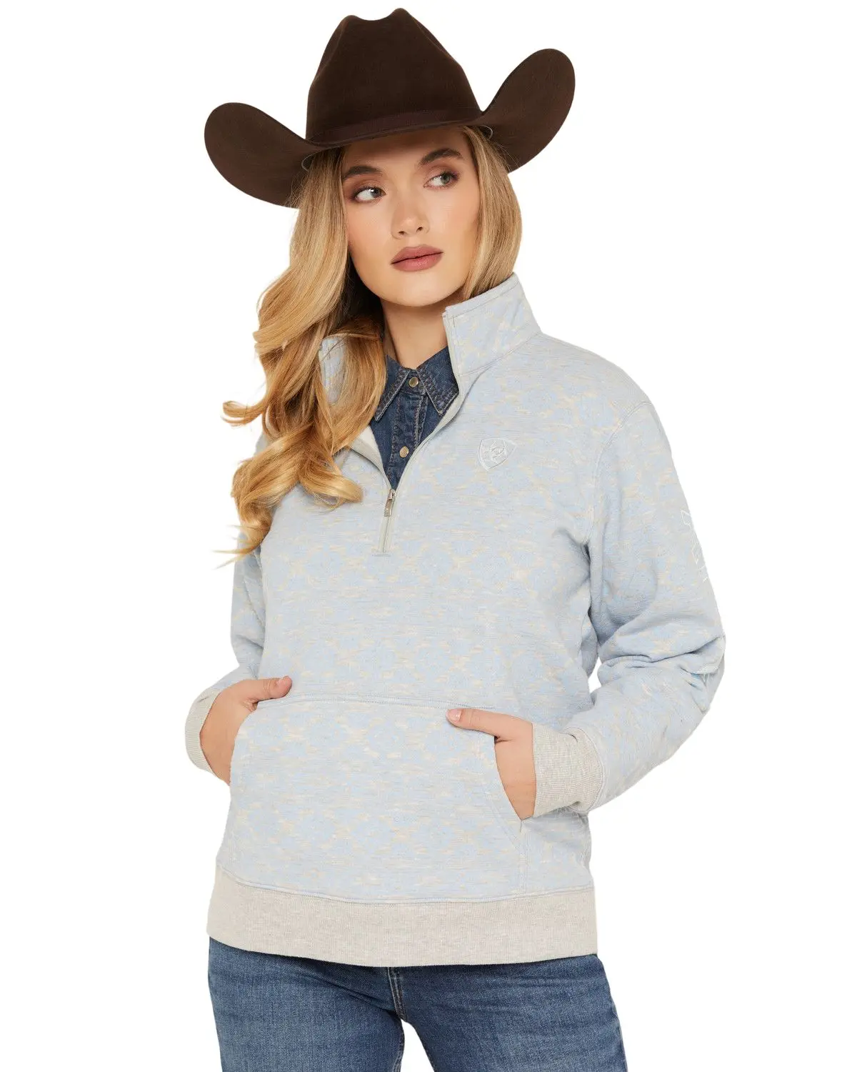 Ariat Women's Women'S Boot Barn Southwestern Print 1/4 Zip Pullover - 10079957
