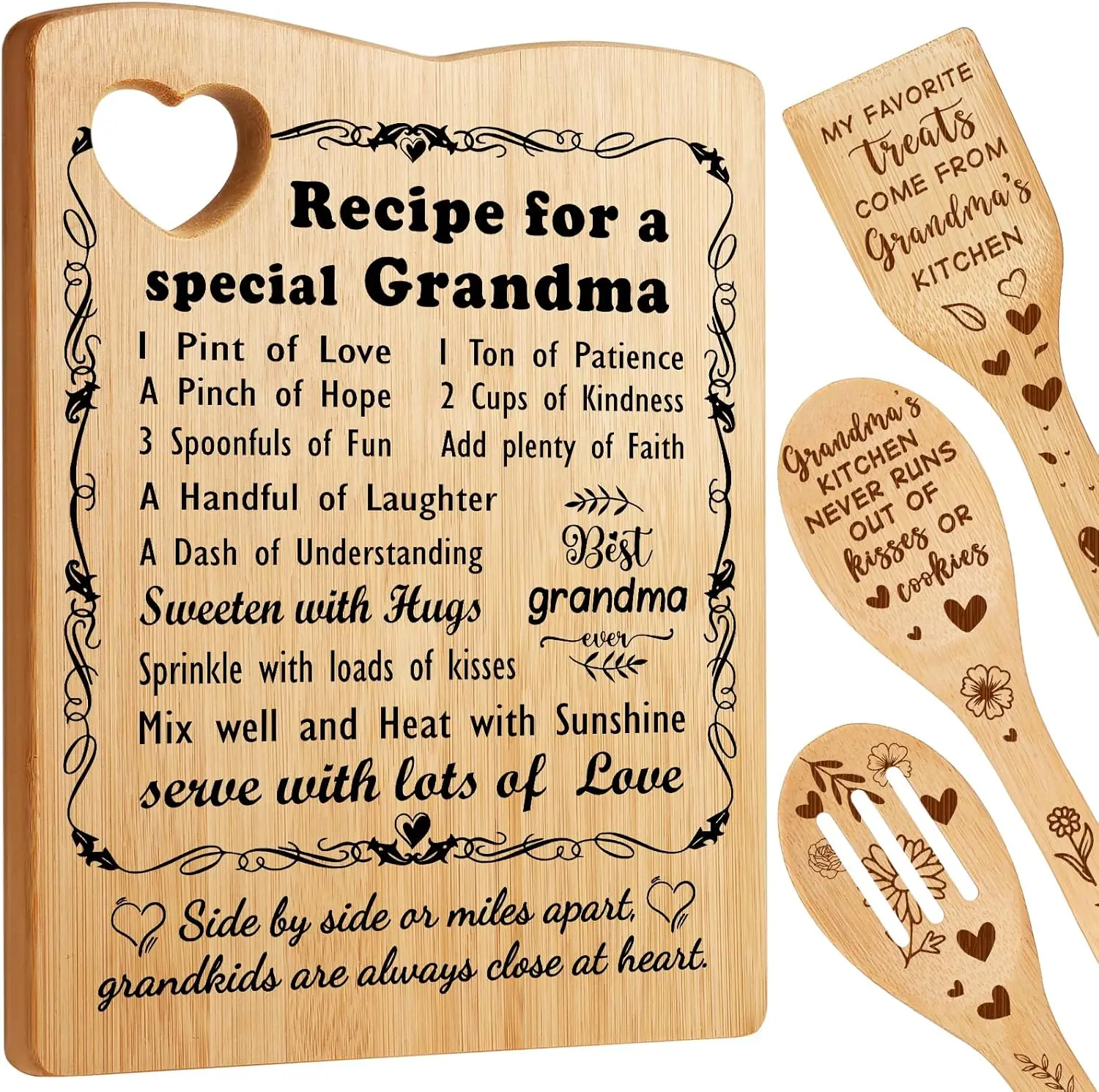 Grandma Gifts for Christmas from Grandkids, Birthday Gifts for Grandma from Grandchildren Granddaughter, Grandma Cutting Board Set Present, Ideal Mothers Day Christmas Gifts for Grandmother