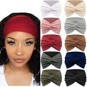 Women Bohemian Hairbands Set, Fashion Vintage Solid Color Headbands, Knotted Headband, Yoga Running Sports Accessories, Daily Wear Stylish Accessory
