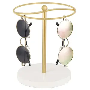 Stainless Steel Sunglasses Storage Box, Eyeglass Display Stand Holder Rack Organizer for Up to 12 Pairs, Desk Vanity Bedroom Use