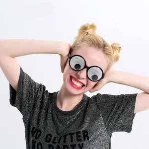 2 Pairs Creative Selfie Rotating Eye Glasses, Funny Photo Props, Weird Party Accessories, No Power Needed, 2 Pieces Set