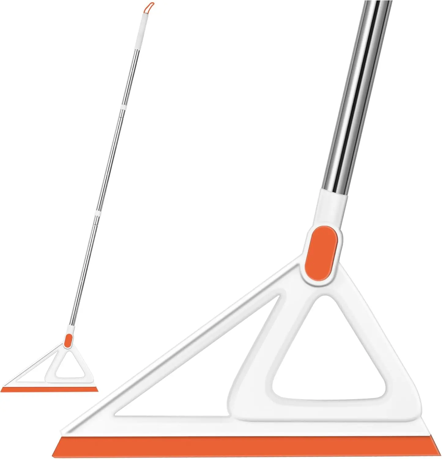 54'' Multifunction Magic Broom | Rubber Squeegee Broom for Floor, Glass & Bathroom Cleaning | Silicone Sweeper (Orange & White)