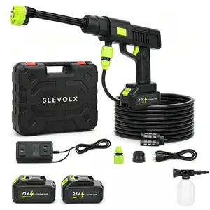 SEEVOLX 21V Cordless Pressure Washer ,Portable Handheld Power Washer, 6-in-1 Nozzle & Foam Cannon, for Car, Home, Garden Cleaning