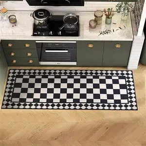 Modern Luxury Kitchen Rug Non-Slip Long Mat, Stylish Home Runner Mat for Living Room, Elegant Durable Design