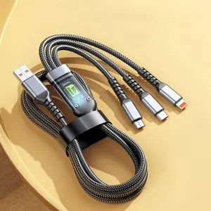 120cm 100w 6a Transparent Fast Charging Cable Type-C USB Mini Charger for iPhone Samsung Huawei Xiaomi Oppo Vivo, Optional 1/2pcs Set, Super Fast Charger