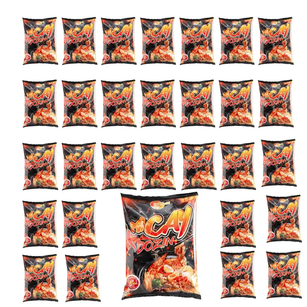 Dozin Korean Chewy Spicy Instant Noodle, 137g Per Pack, 30-Pack Combo, Pantry Food with Bold Flavor, Instant Noodles for Summer Enjoyment