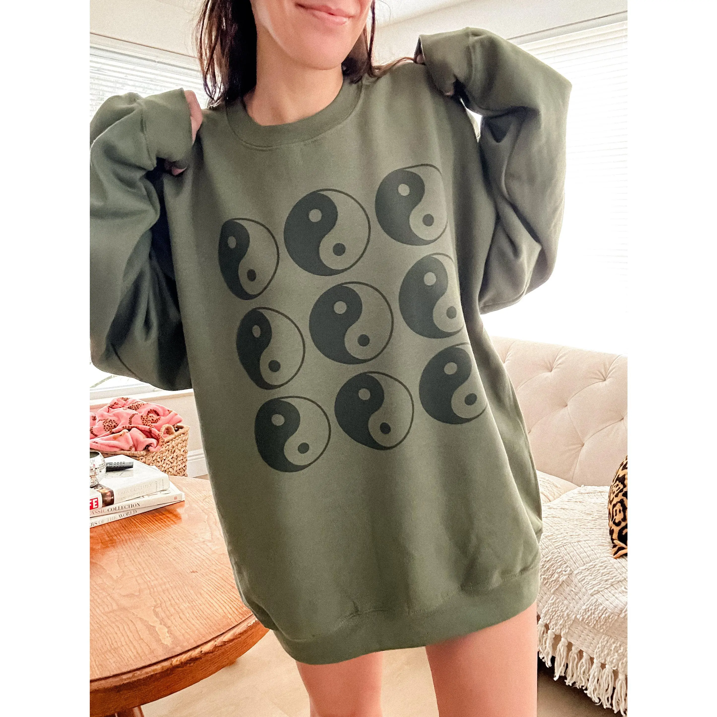 Yin Yang Color On Color Graphic Top