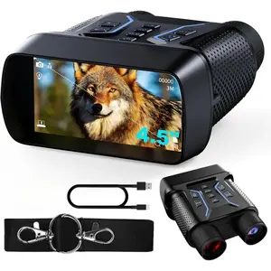 8X HD Night Vision Telescope, 4.5-inch Display, 7-Speed Infrared High Definition Outdoor Binoculars, Telescopic Distance Up To 350 Meters, Take photos and Videos, Builtin 4500 mAh Battery, Supports Up To 32G TF Card, Cool Technology. Christmas Gift