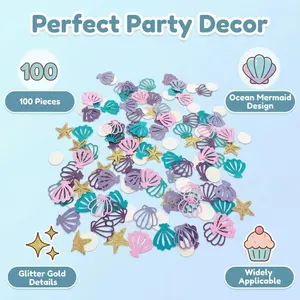 Mermaid Shell Table Confetti, Starfish Shell Party Decorations, Ocean Theme Birthday Party Supplies, DIY Handmade Crafts
