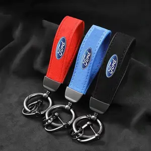 Leather Zinc Alloy Car Keychain Buckle Keyring, Fitment Compatible with Ford Focus Mondeo Mk Series, Stylish & Durable Accessory