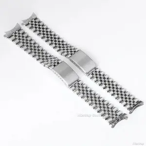 18mm 19mm 20mm 21mm Solid Stainless Steel Watchband for Rolex DATEJUST Curved End Metal Wristband for Jubilee Business Bracelet