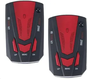 2PCS Radar Detectors for Cars, 360° GPS Speed Police Safe 16 Band Voice Alert,1080p HD Auto Focus Webcam with Microphone (Red)