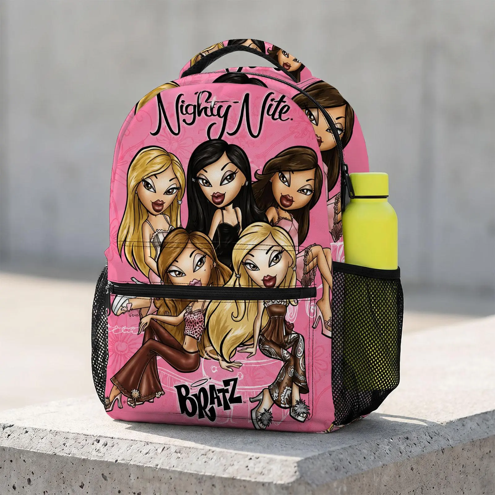 Kids Backpack with Laptop Sleeve, Bratz Cartoon Print Animal Theme School Backpack for Students, Comfort Padded, Anti-Slip Strap, Lightweight Travel Pack, Backpacks For School, Generous Size