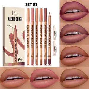 Pudaier 6Pcs Lip Liner Set 18 Colors Waterproof Long Lasting Matte Lip Pen Lipliner