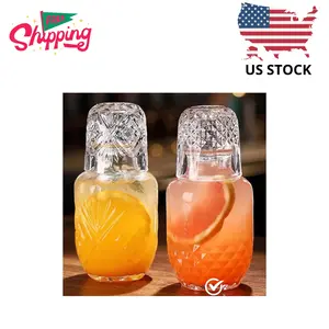 Bedside Water Carafe and Glass Set, 17 OZ Glasses Pitcher & 5 OZ Cup