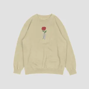 Rose skeleton hand embroidered sweatshirt,