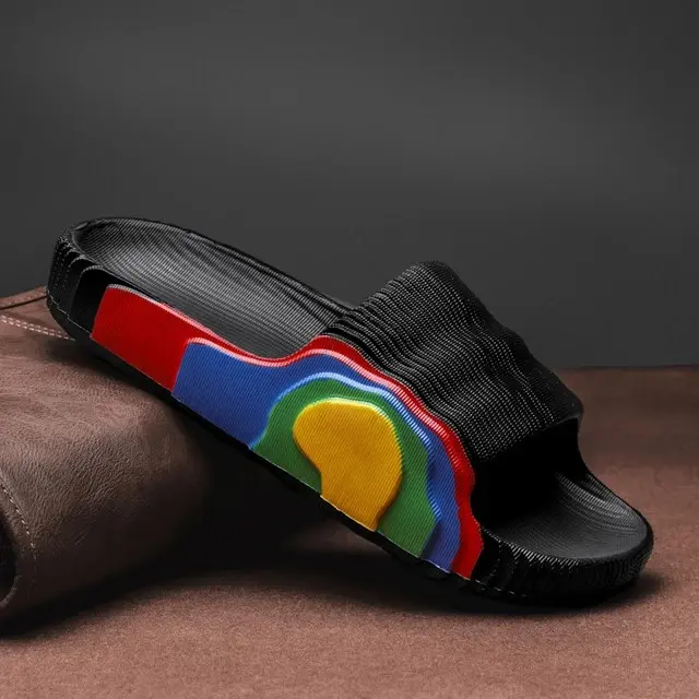 Black - High Quality Men, Women and Kids Fashion Slides with Customized Color Pattern For All-Season. Footwear Walking Shoes Shoe Flipflop Slipper Comfort Breathable Casual. Footwear Boy Design Elegant  Soft Summer