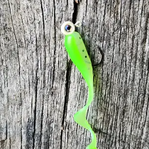 Lime/Slime Curly Kicker Crappie Bait