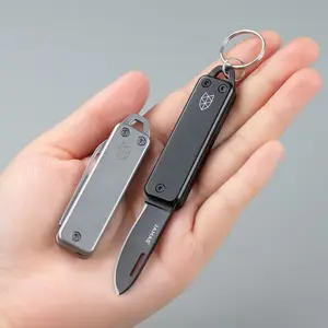 Mini Folding Knife Keychain, Stainless Steel Edc Pocket Knife, Portable Camping Tool, Compact Sharp Blade, Unisex Gift