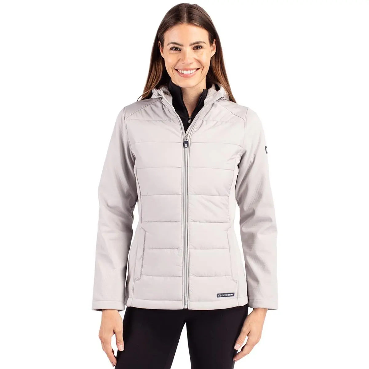Cutter & Buck Evoke Hybrid Eco Softshell Recycled Full Zip Womens Hooded Jacket