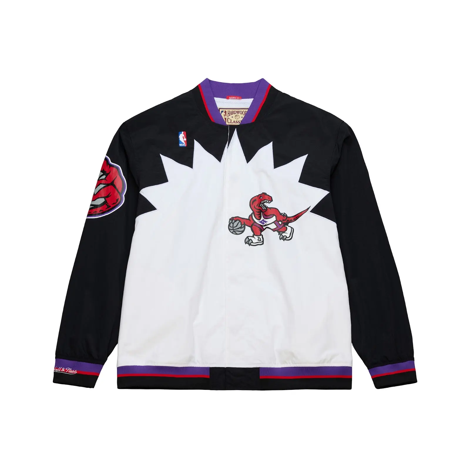 Toronto Raptors 1998-99 White Authentic Full-Snap Warm-Up Jacket - Mitchell & Ness NBA Throwback, Retro Warmup Jacket Coats Jersey