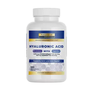 Nature's Lab Hyaluronic Acid with BioCell Collagen & OptiMSM – Joint, Skin, Hair & Nail Support – Non-GMO, Gluten-Free – 120 Capsules