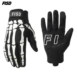 FISD Fluorescent Anti-Slip Skeleton Gloves for Rugby Baseball Frisbee Cycling Off-Road Exploration Motorcycle Outdoor Sports Festivals Parties