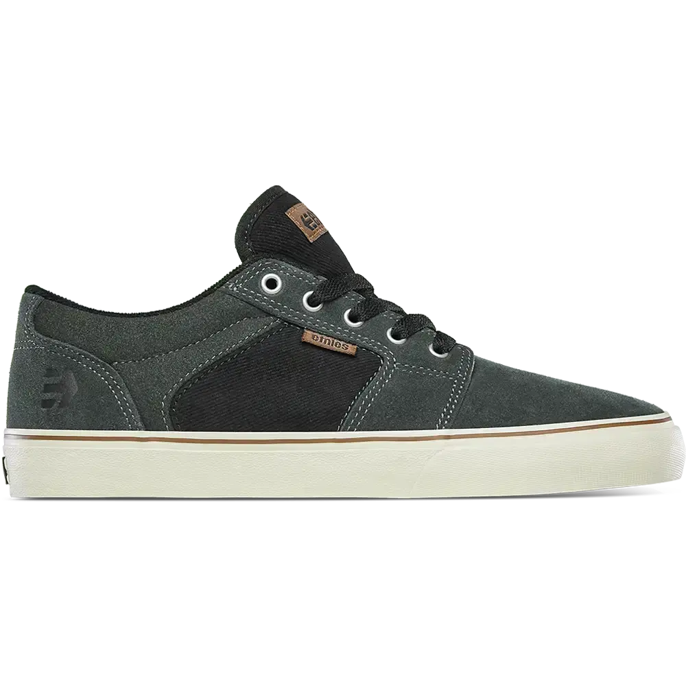 etnies Barge LS Green Vulcanized Skate Shoes – Slim Low Top Board Feel, Classic Athletic Footwear, Lightweight, Sustainable and Comfortable.